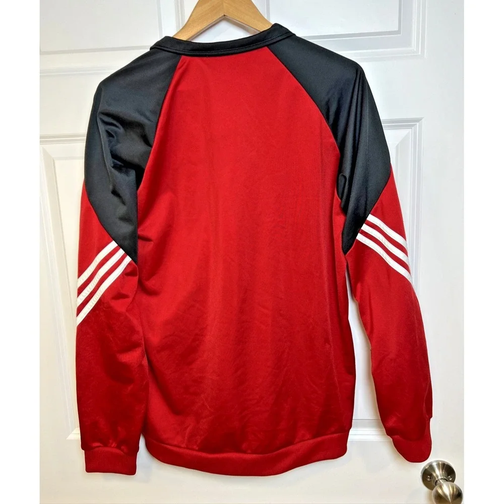 Adidas Men's Large Full Zip Volleyball‎ Warm Up Jacket D82934 3 Stripes Red